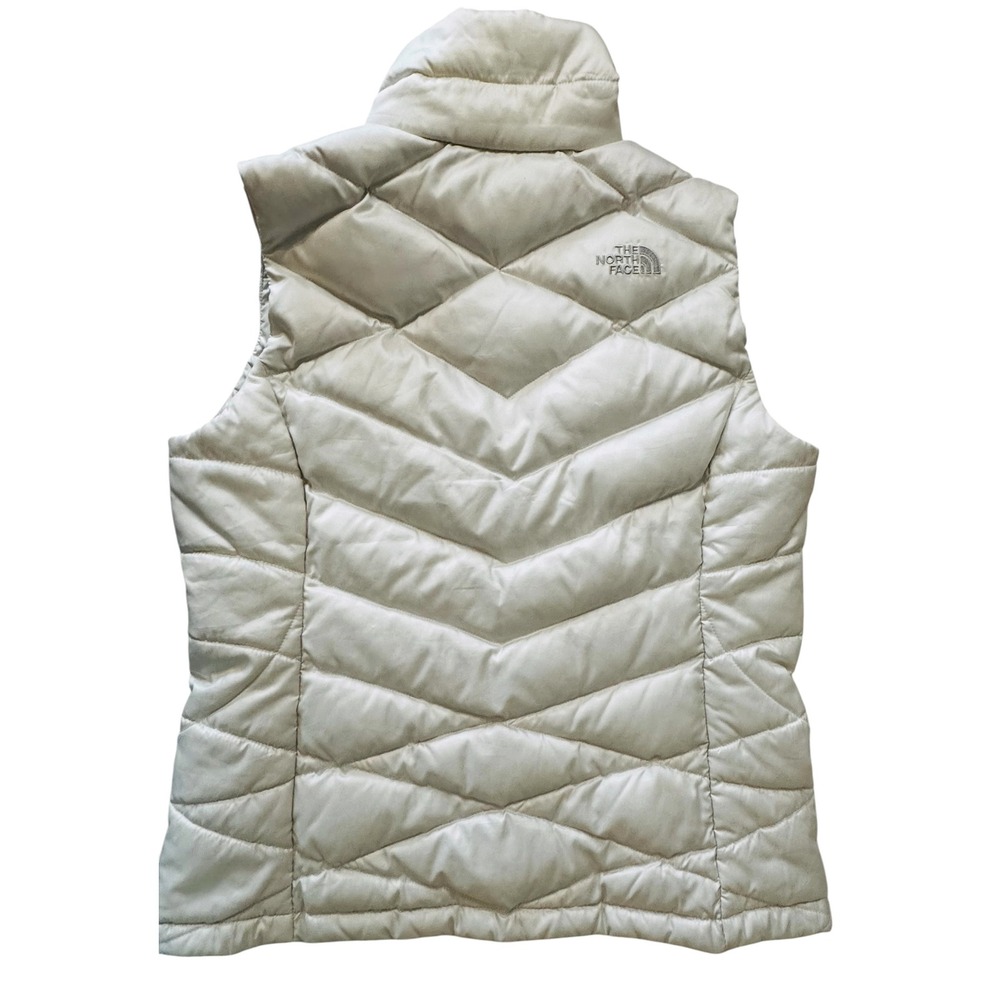 The North Face 550 Goose Down Fill Puffer Vest White Quilted Womens Medium - Picture 4 of 12
